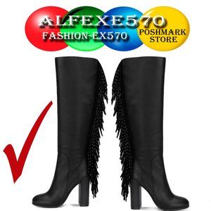 Kenneth Cole Justin Fringe Women Boots Studs Size- 9.5  COD/194